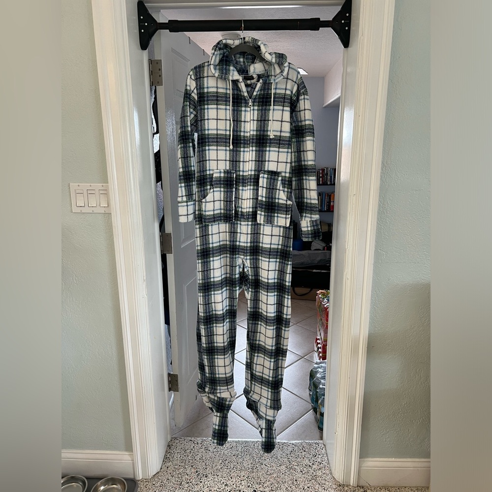 Size Medium plaid adult Onsie